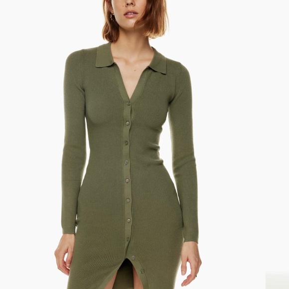 Aritzia Cove dress XS bitter sage - Picture 2 of 3